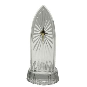 Teleflora 8" Bohemian 24% Lead Crystal Candle Holder Heavy Fine Cut Glass
